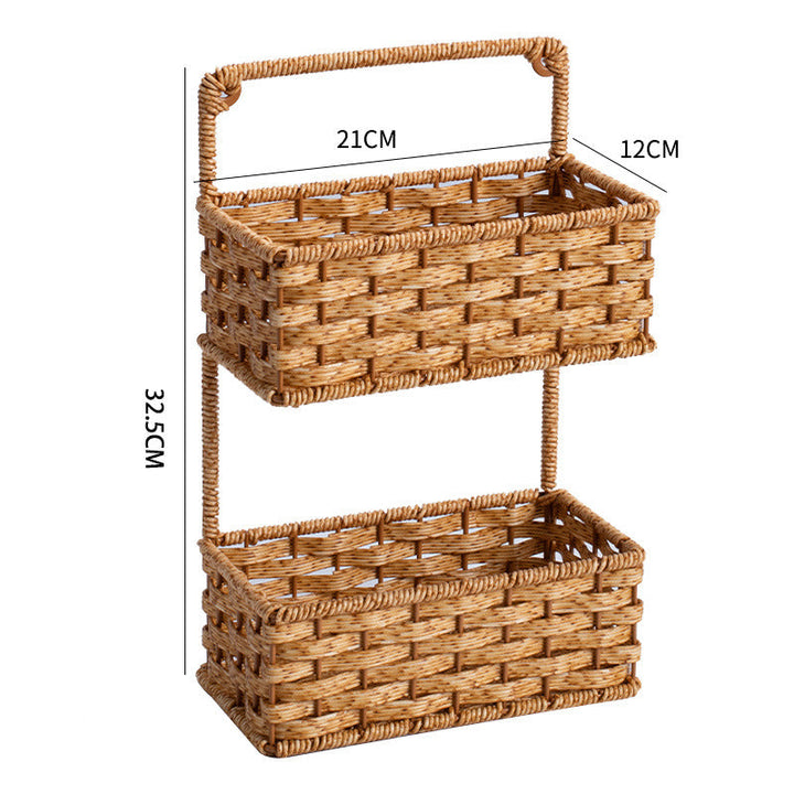 Double-Tiered Wicker Storage Basket Stornfield