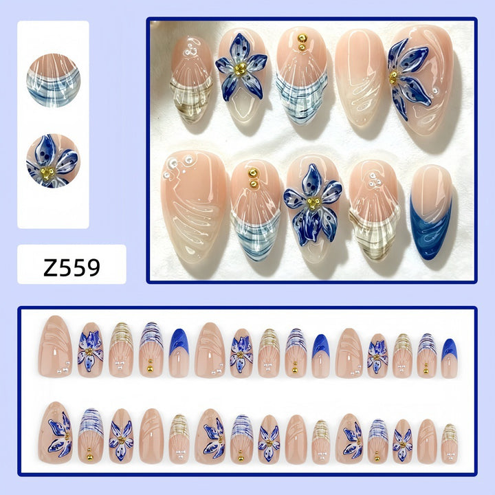 Elegant Nail Art Set with Floral Applications Stornfield