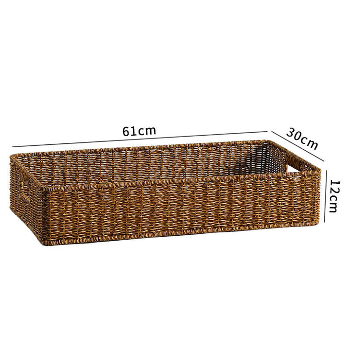 Handwoven Rectangular Storage Bin with Cutout Handles Stornfield
