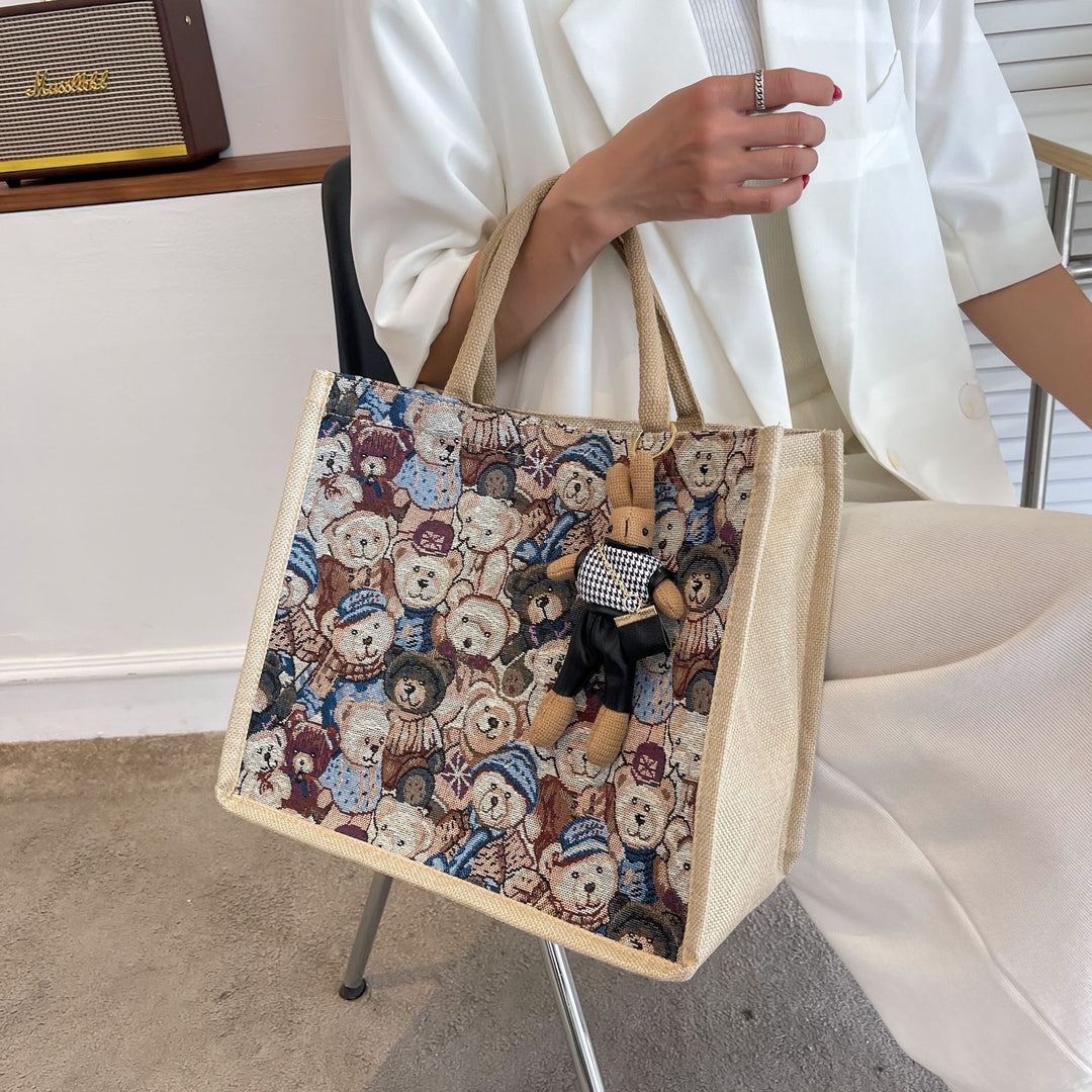 Fun Cartoon Print Tote Bag