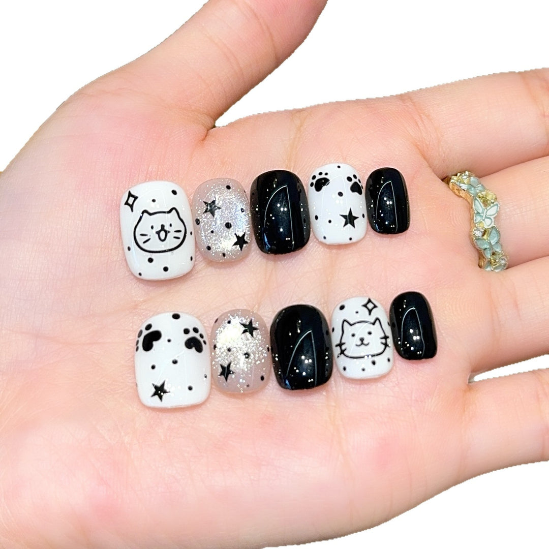 Artificial nails with cat and star design Stornfield