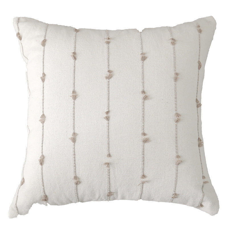 Textured Embroidered Decorative Pillow