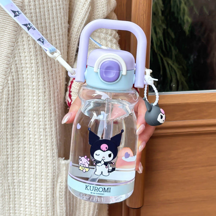 Women's water bottle with high-quality silicone carrying handle and playful character design Stornfield