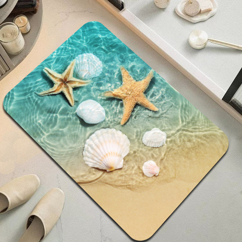 Coastal-Themed Decorative Bath Mat Stornfield
