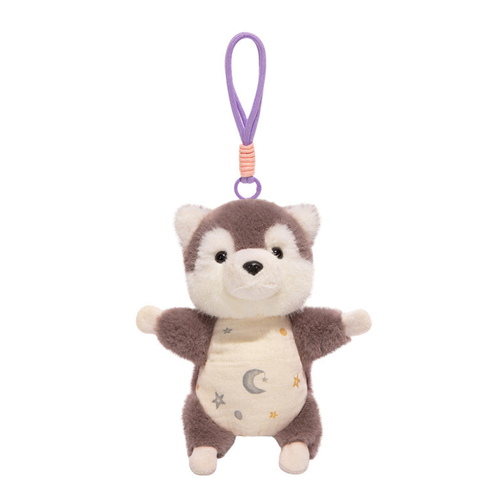 Plush Woodland Puppy Bag Charm with Elastic Loop and Soft Fabric Bodysuit Stornfield