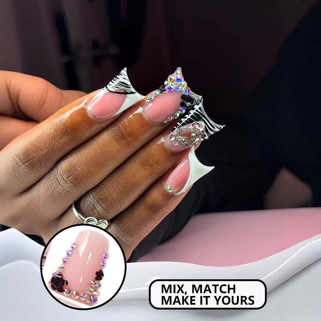 Glamorous 3D Rhinestone Nail Art Extensions Stornfield