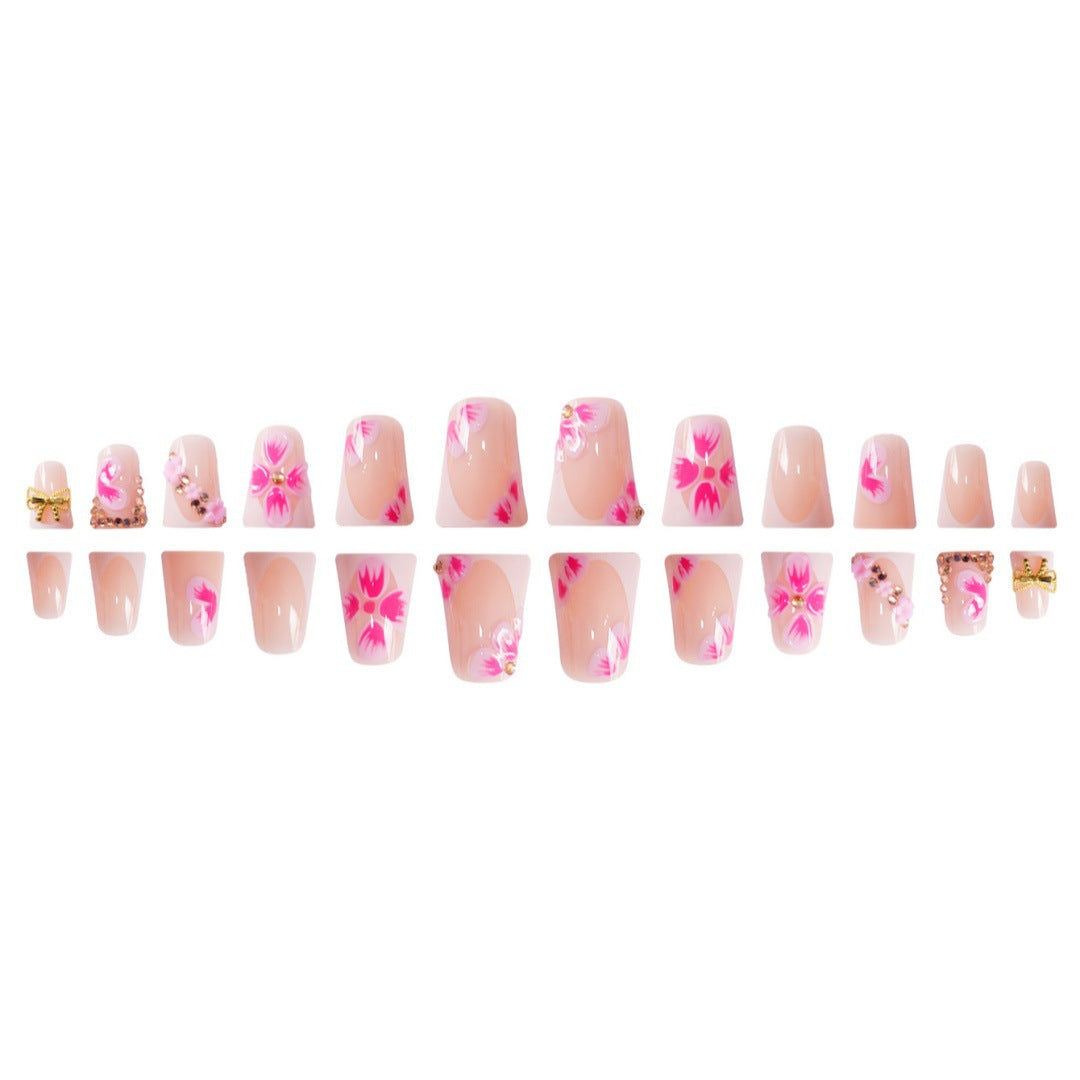 Decorative Floral Press-On Nail Art Enhancements Stornfield