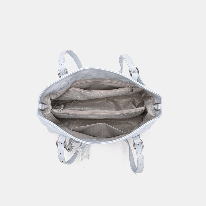 Chic Soft Handheld Tote Bag with Star Charm