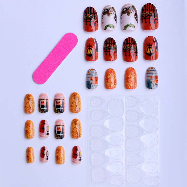 Artificial Nails in Creative Autumn Design Stornfield