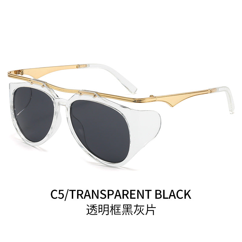 Ladies Fashion Sport Sunglasses with Oversized Frame and Golden Accents Stornfield