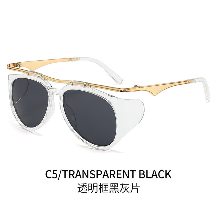 Ladies Fashion Sport Sunglasses with Oversized Frame and Golden Accents Stornfield