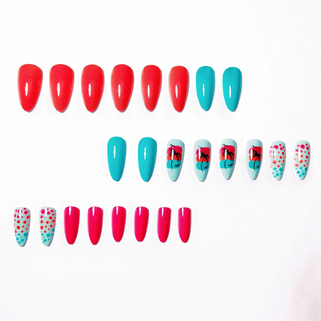Artificial nails with Lively Tropical motif Stornfield