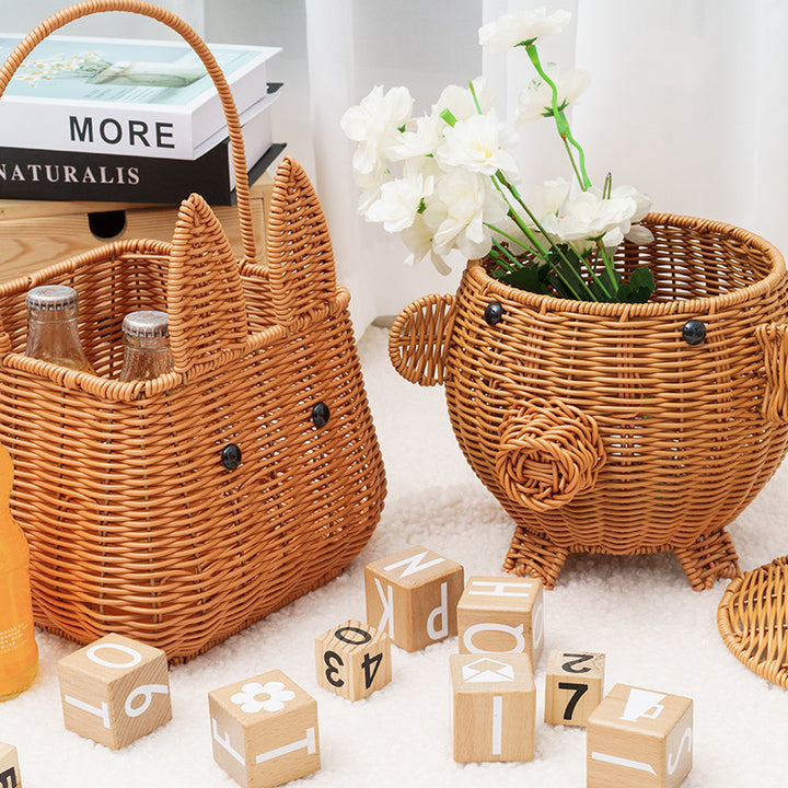 Decorative Animal-Shaped Woven Storage Basket Stornfield