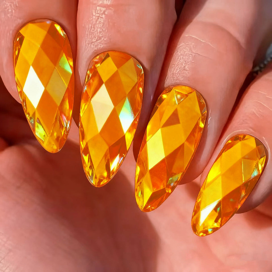 Shiny artificial nails with multifaceted design Stornfield