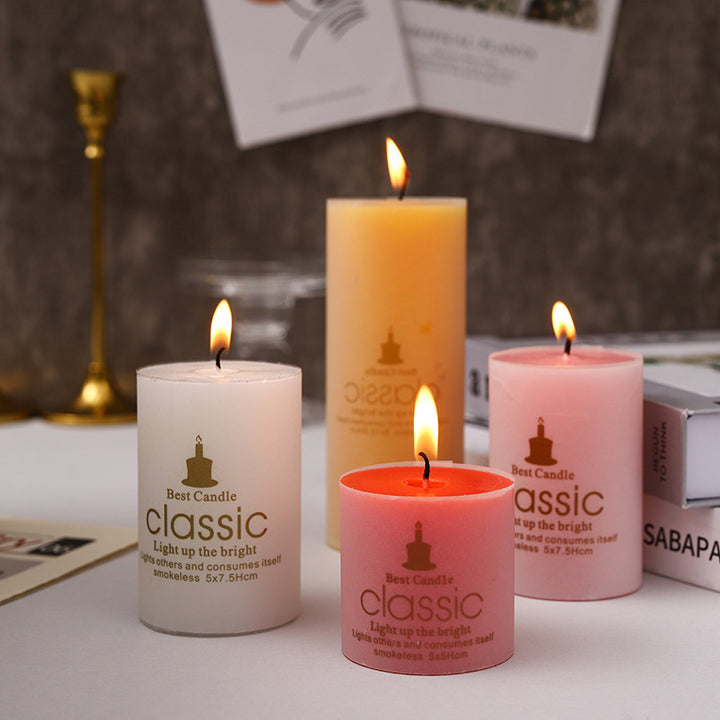 Scented Decorative Pillar Candle Set with Mixed Heights and Clean-Burn Wax