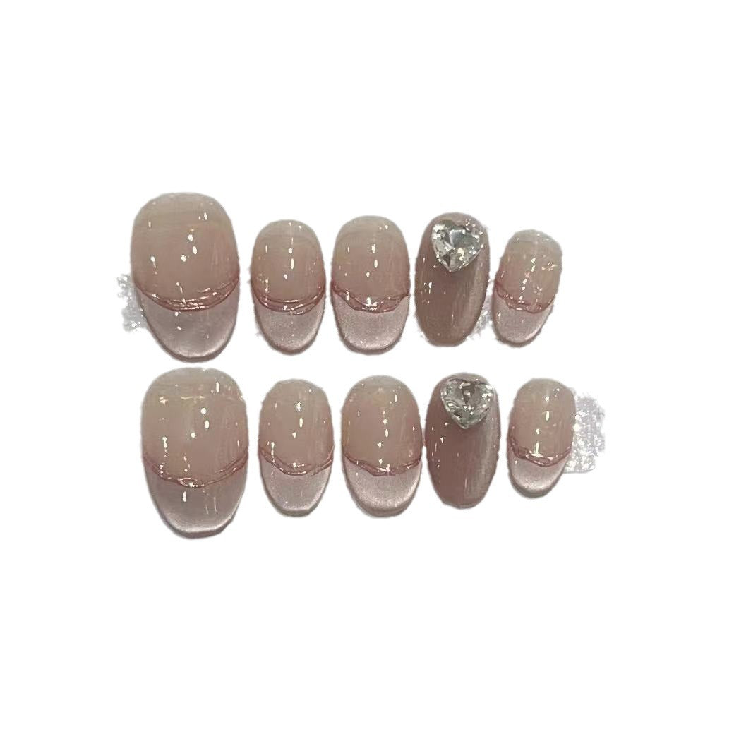 Elegant Press-On Nail Set with Jewel Accents Stornfield