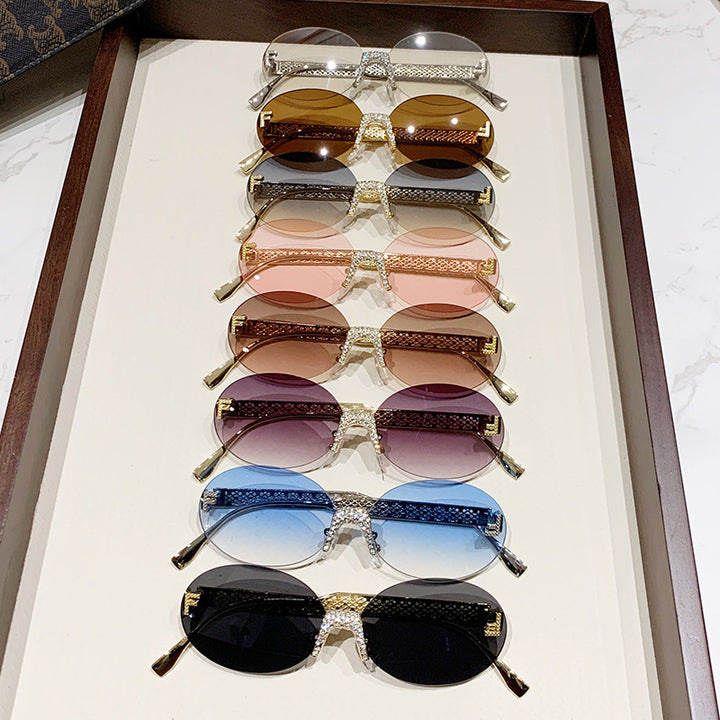 Women's sunglasses with glittering frame and oval lenses Stornfield