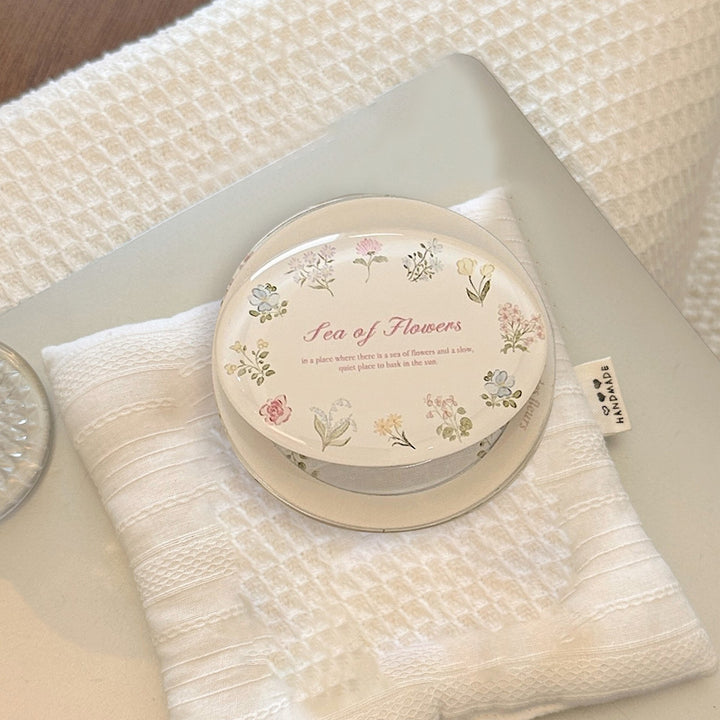 Elegant ceramic coaster with floral design Stornfield