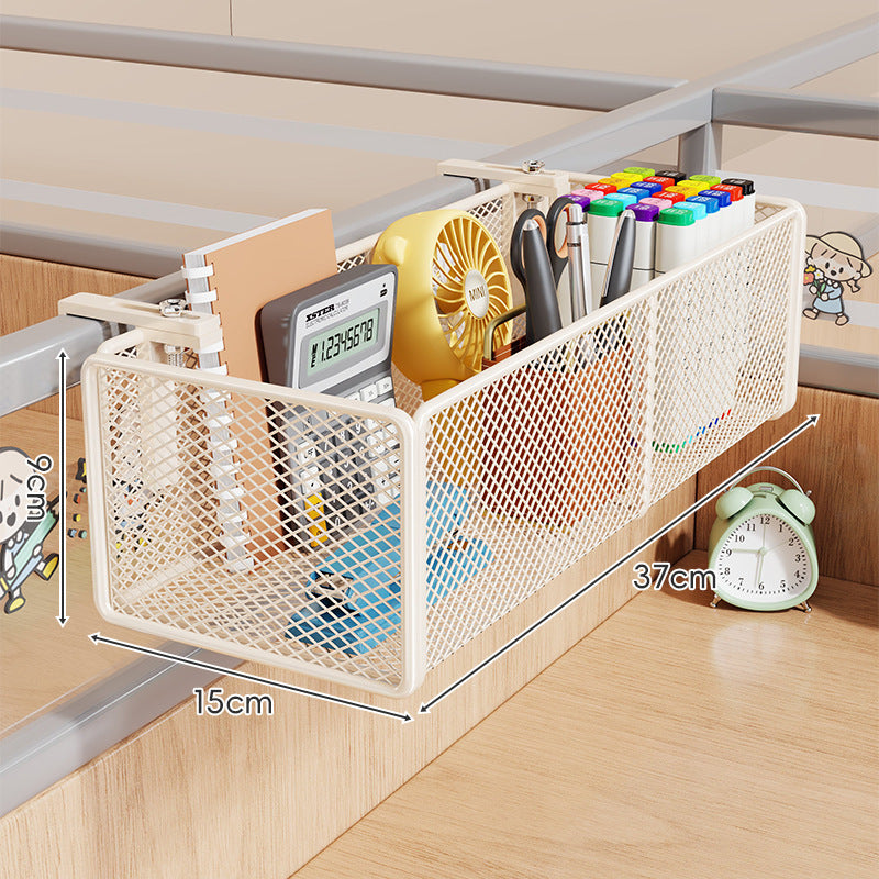 Clamp-On Cubicle Divider Hanging Mesh Desk Storage Basket