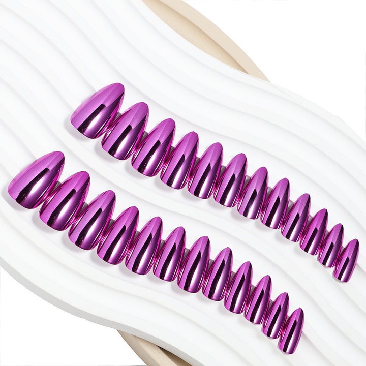 High-Shine Almond-Shaped Press-On Nail Set Stornfield