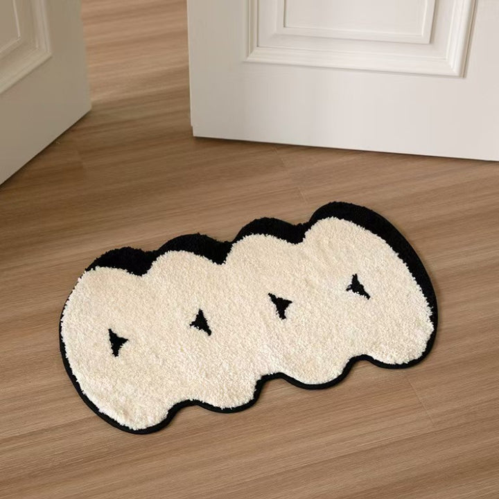 Plush Sculpted Cloud-Contour Microfiber Non-Slip Bath & Entry Rug