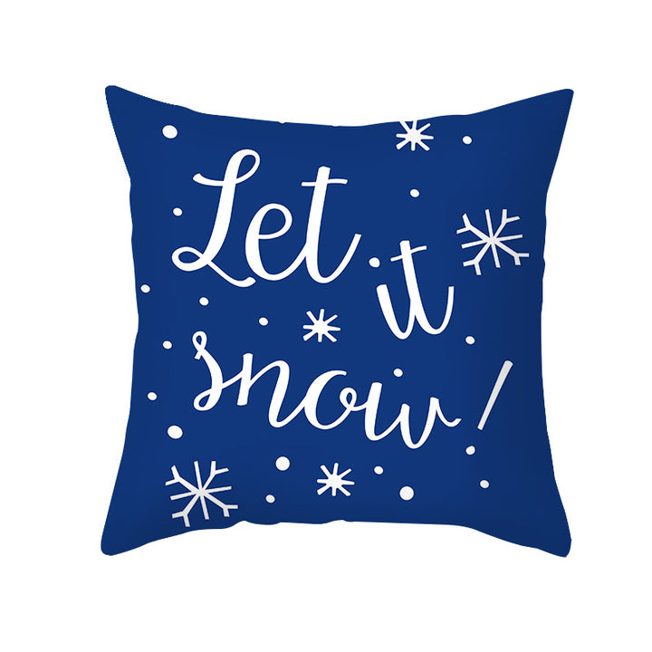 Festive Santa Silhouette Square Cushion Cover with Snowflake Border and Concealed Zipper