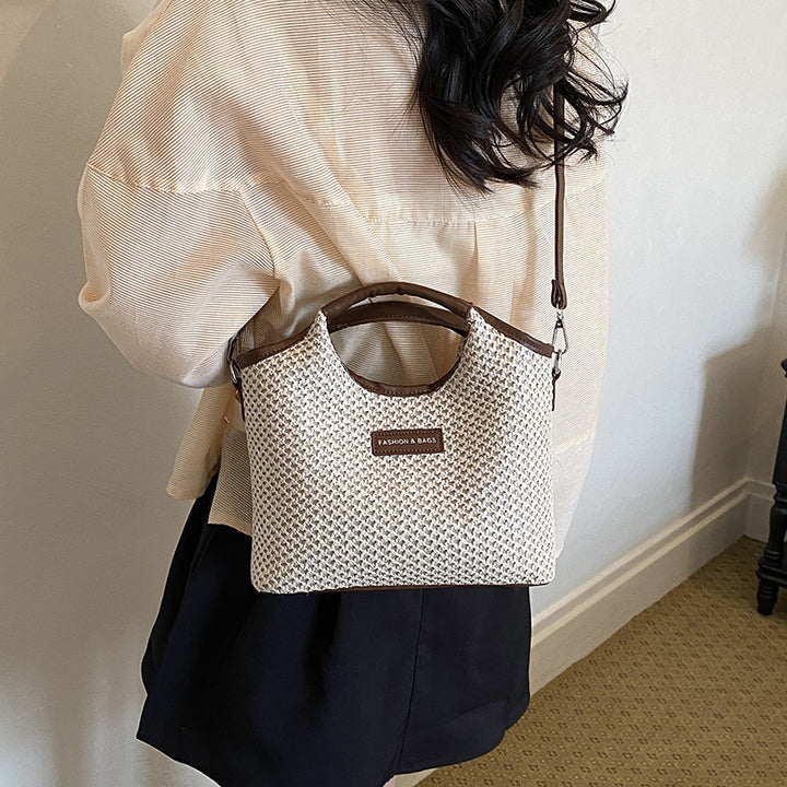 Stylish Woven Handheld Tote Bag