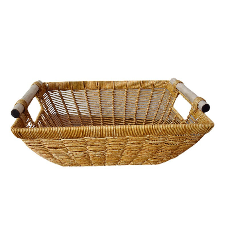 Handcrafted Wicker Storage Basket with Handles Stornfield