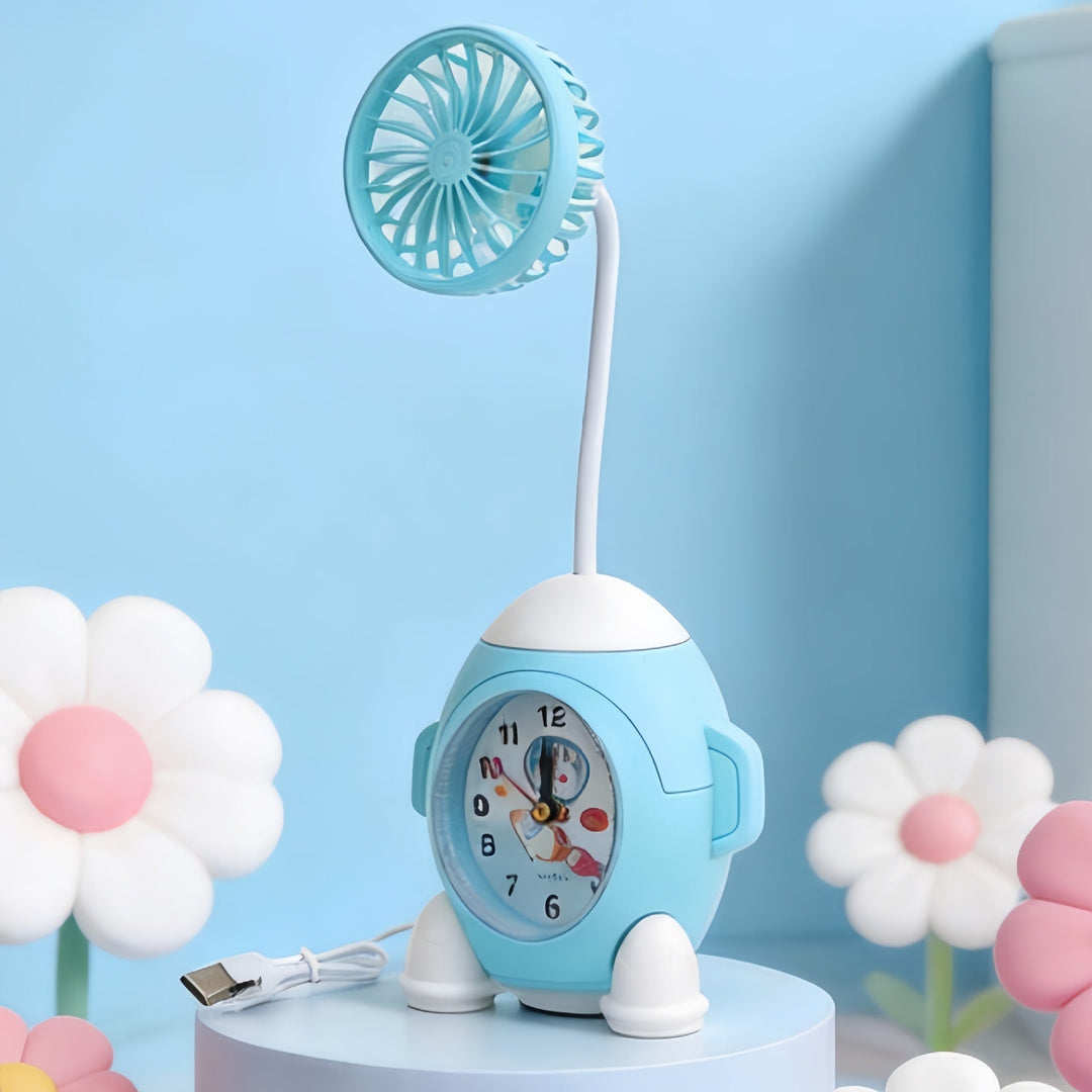 Ladies multifunctional table clock with integrated fan Stornfield