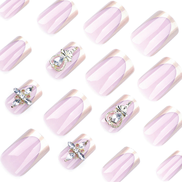 Artful Nail Extensions with Gold Accents Stornfield