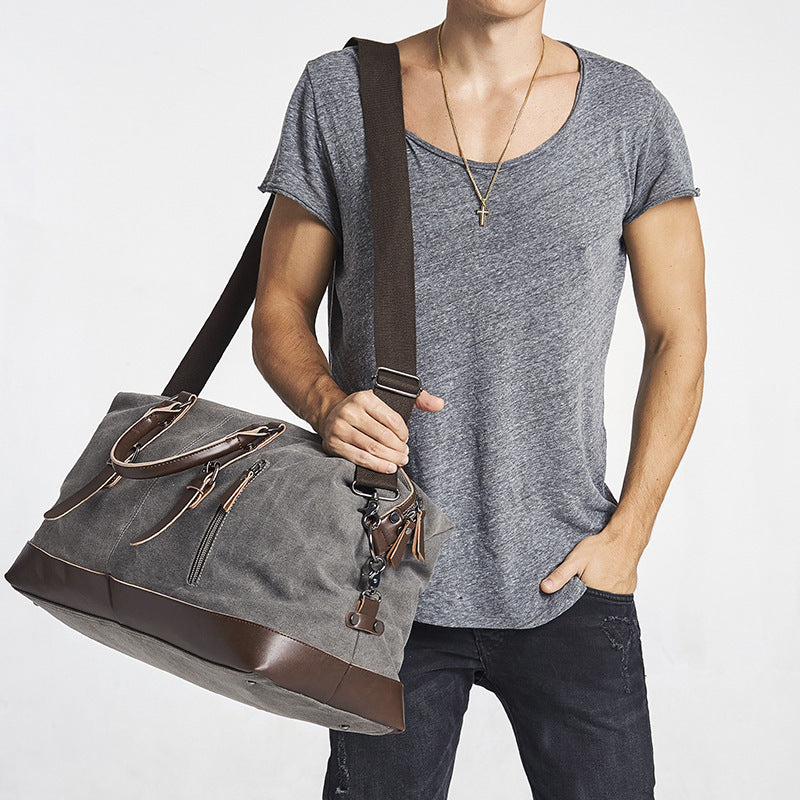 Spacious Travel Bag Made of Sturdy Canvas and Leather Stornfield