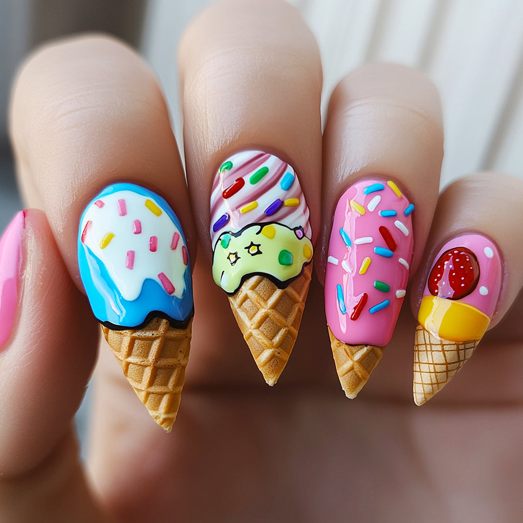 Artful ice cream nail art Stornfield