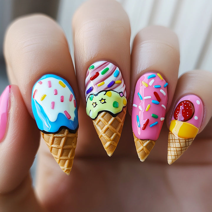 Artful ice cream nail art Stornfield