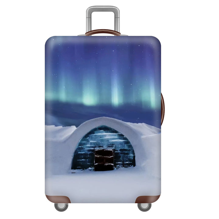Unisex nan hard shell suitcase trolley with large landscape motif print and multidirectional wheels Stornfield