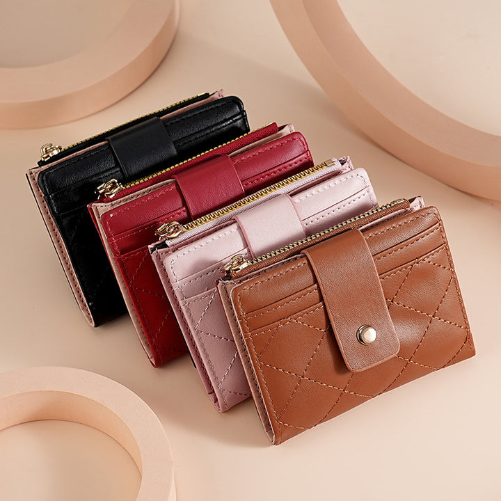 Quilted Leather Zip Wallet