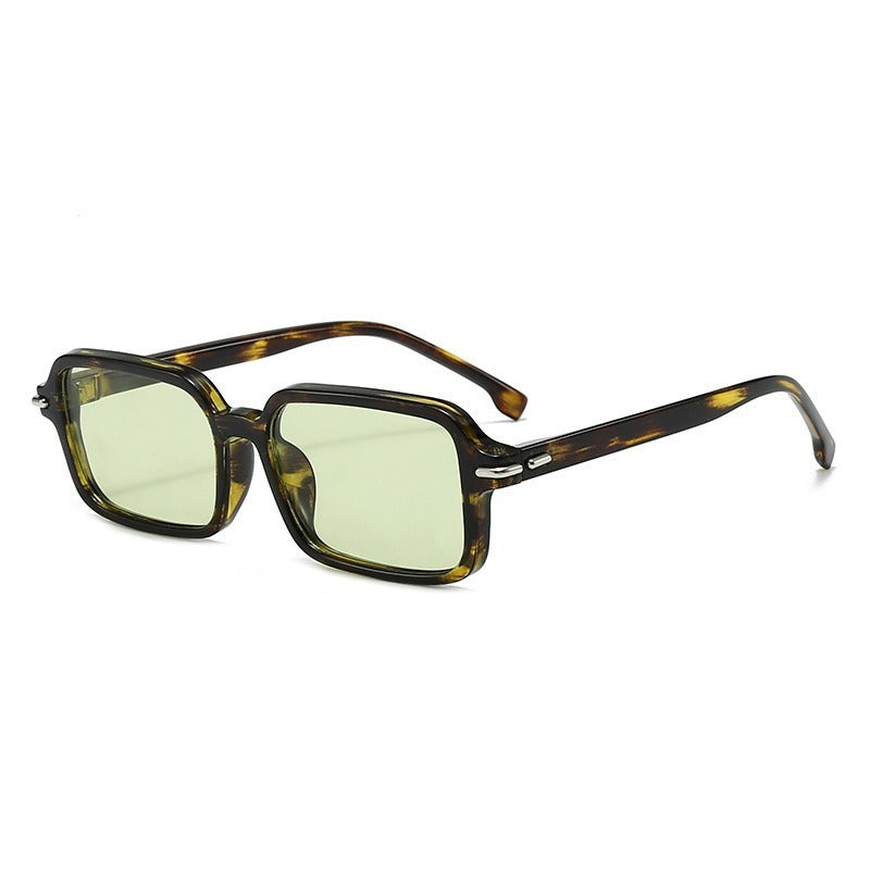Women's fashionable square sunglasses with stylish plastic frame and blue lenses Stornfield