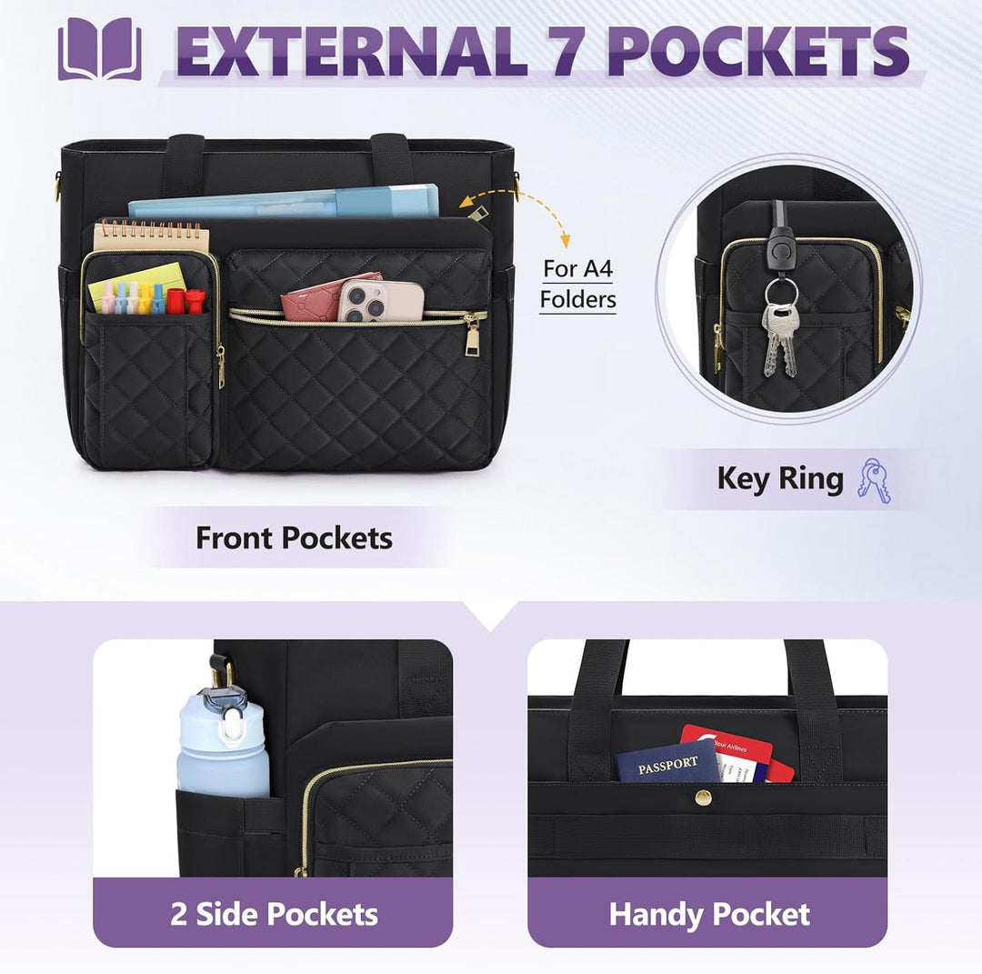 Padded Multi-functional Handbag with Organizer Stornfield