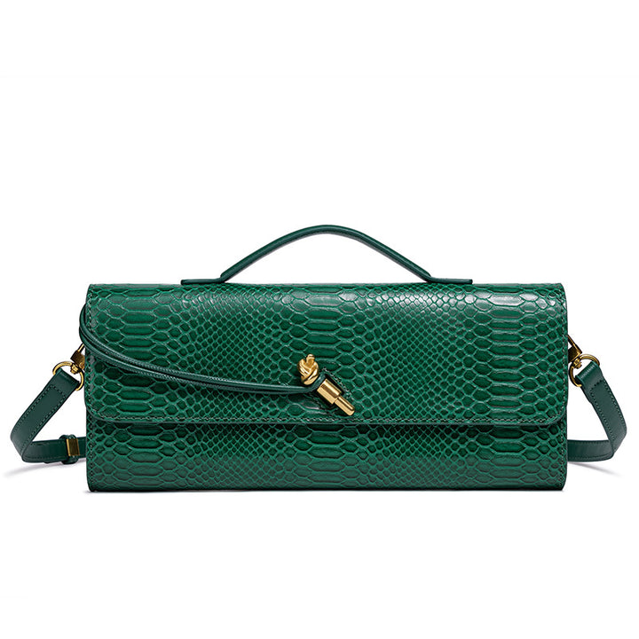 Embossed Snake Print Evening Clutch Stornfield