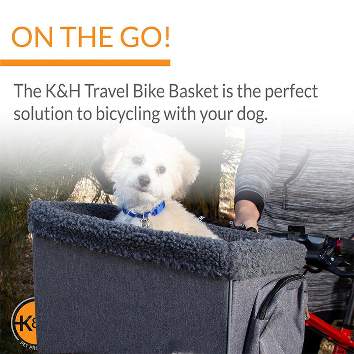 front-mounted plush pet bike basket with sherpa liner and mesh storage Stornfield