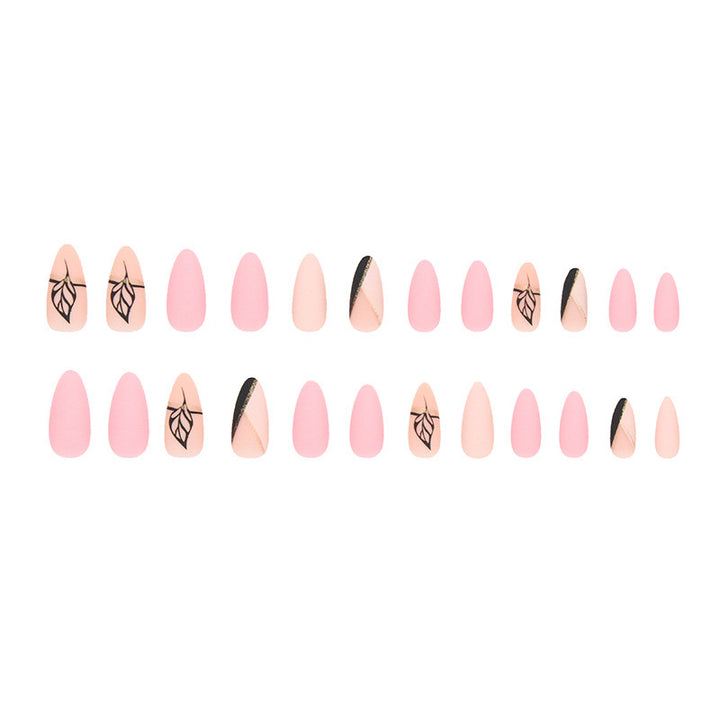 Elegant artificial nails with leaf design