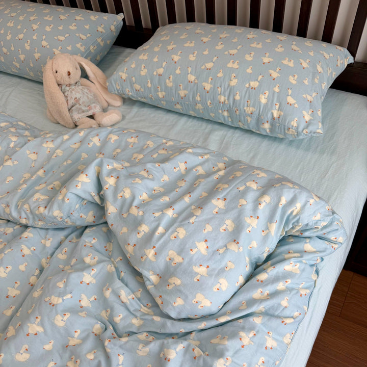 Floral Cotton Reversible Duvet and Sheet Nursery Bedding Set