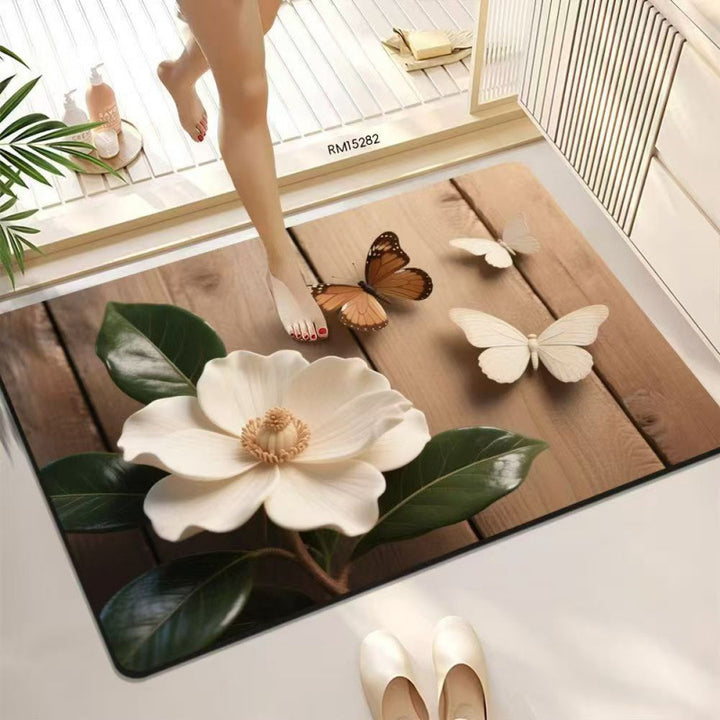 3D Butterfly Pattern Bath Mat