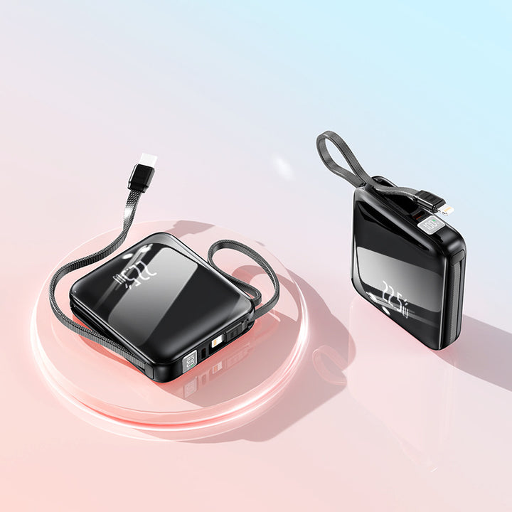 Portable power bank with integrated charging cable and digital display Stornfield