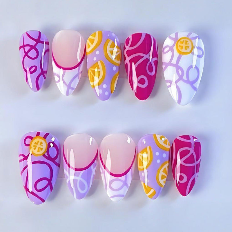 Artificial nail set with colorful and creative designs Stornfield
