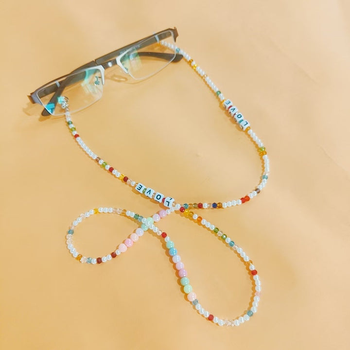 Glasses holder chain with colorful beads Stornfield