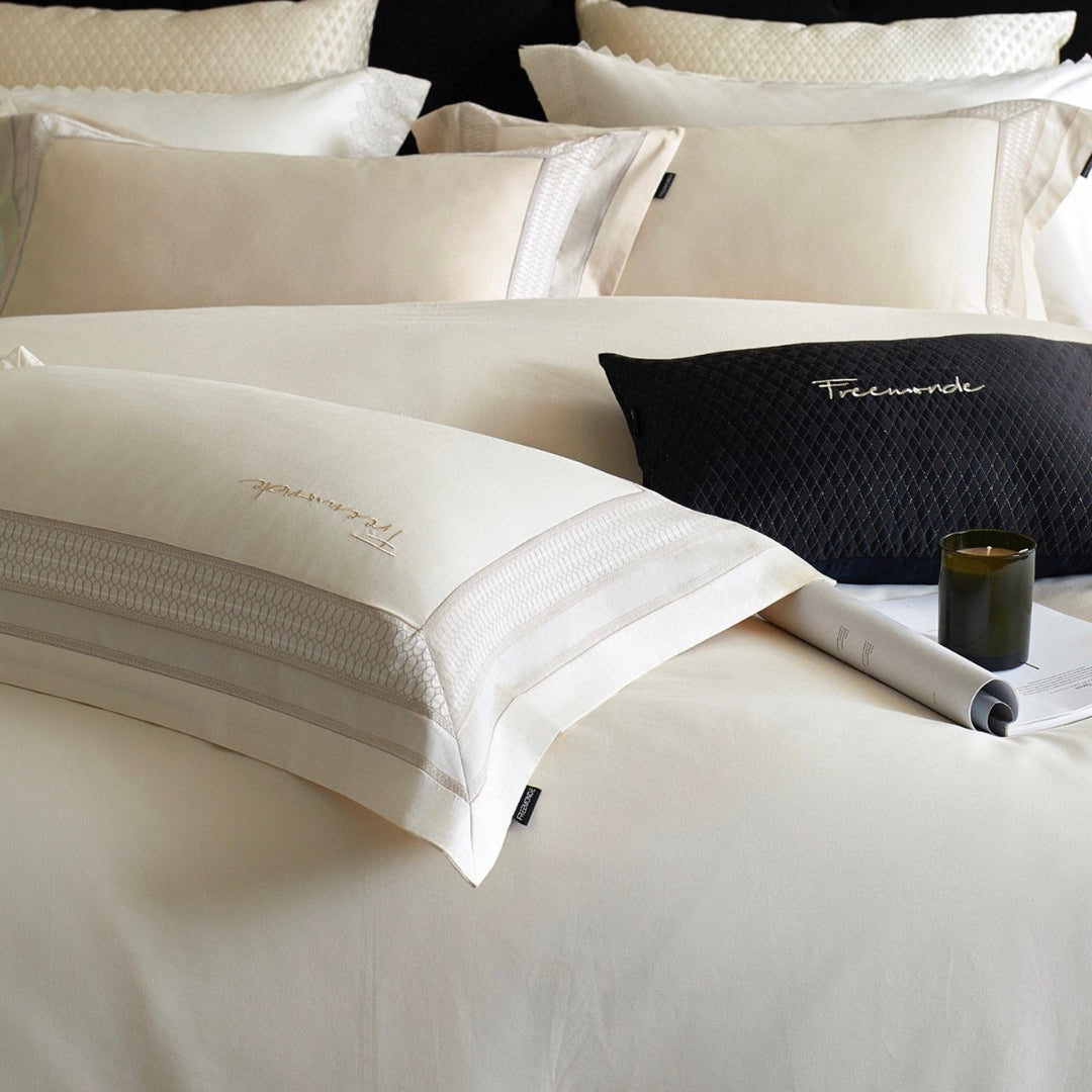 Luxury Embroidered Duvet Cover Set with Decorative Border