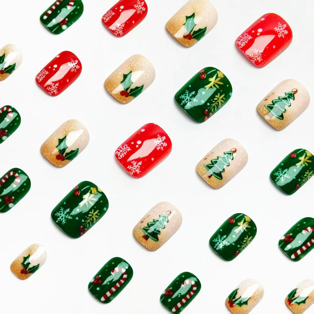 Artificial nails in festive Christmas design Stornfield