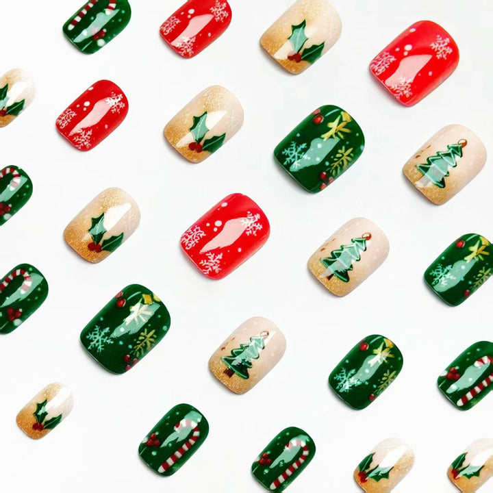 Artificial nails in festive Christmas design Stornfield