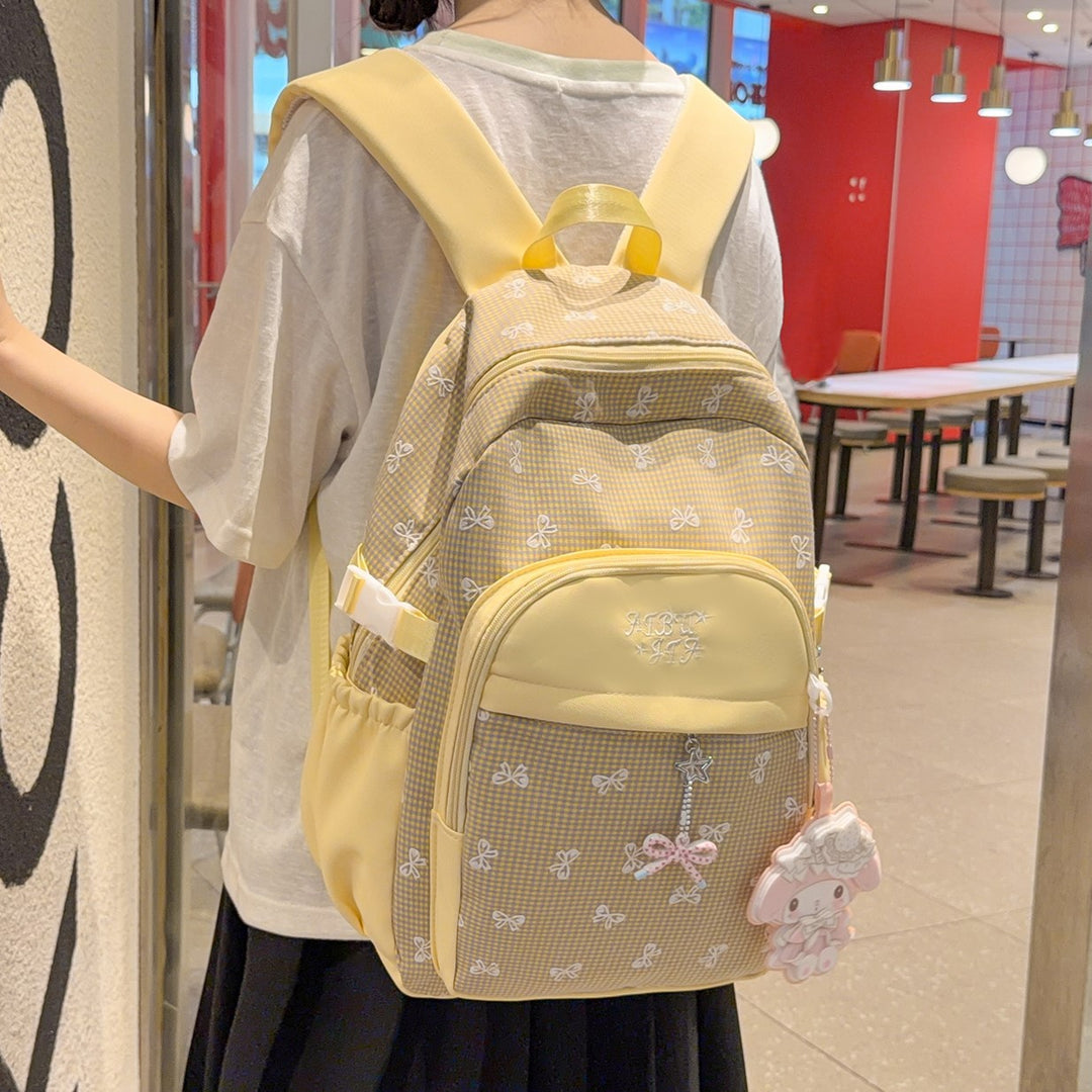 Stylish Checker Patterned Backpack Stornfield