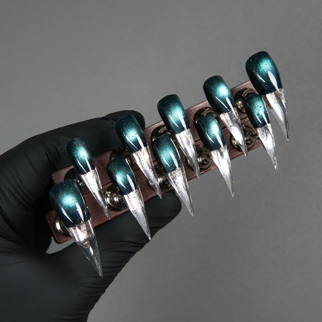 Stiletto Press-On Nail Kit with Glitter and Ombre Finish